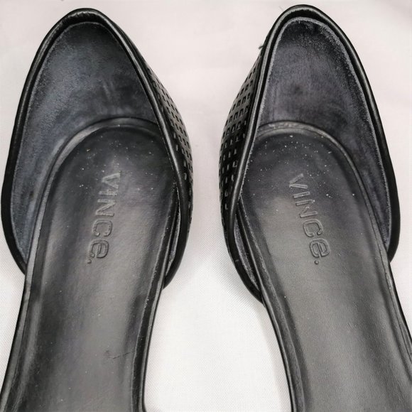 Vince | Nina d'Orsay Perforated Leather Flats - Picture 5 of 8